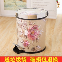 Trash can Cute girl Bedroom pattern living room toilet trash can Household printing pattern paper basket Nordic style creative