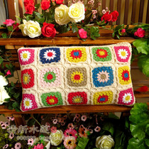 Fresh Water Lotus Pure Cotton Thread Handmade Crochet Hook Flowers Hollowed-out Lace Woven Rural Fields Garden Colored Waist Pillow Leaning Rest