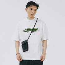 SAMESAME Crocodile Round Collar Printed Pure Color Undershirt Loose Retro Short Sleeve T-Shirt Tide Card Male And Female