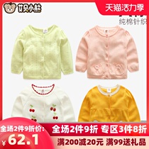 Baby autumn cardigan sweater Girls sweater Western style baby jacket pure cotton Korean version of the top 01-5 years old childrens clothing