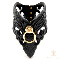 annzley new top layer sheepskin head cowhide hollow collar metal ring handmade collar