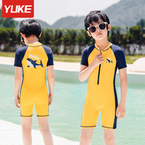 Childrens swimsuit boys and childrens baby conjoined quick-drying sunscreen swimming trunks 2021 new special swimming set equipment