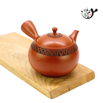 Japan imported often slippery burning Pat water Ji village Zhun carved horizontal hand tea set side bubble teapot
