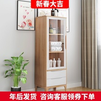 New Chinese-style light luxury bathroom sideboard color standing cabinet storage cabinet storage cabinet floor-to-ceiling liquor cabinet side corner cabinet living room