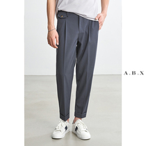 Summer slim fit Pendant Sensation Little Western Dress Pants Men 90% Pants Straight Barrel Loose Pants Mens Korean Version Trendy Casual Pants