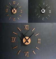  Modern minimalist bedroom living room wall sticker wall clock mute 3D three-dimensional creative art clock watch fashion digital wall watch