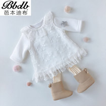 Childrens clothing two-piece baby dress female baby lace princess dress A- line dress child 100 days old baby skirt