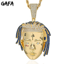 Europe and the United States explosion xxx tentacion head pendant HIPHOP hip-hop street fashion brand jewelry necklace jewelry