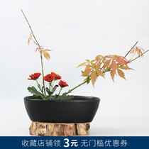 Japanese flower pot Ceramic flower pot Xiaohara flow flower arrangement Flower Road Zen creative sword mountain flower arrangement Hydroponic simple fruit plate