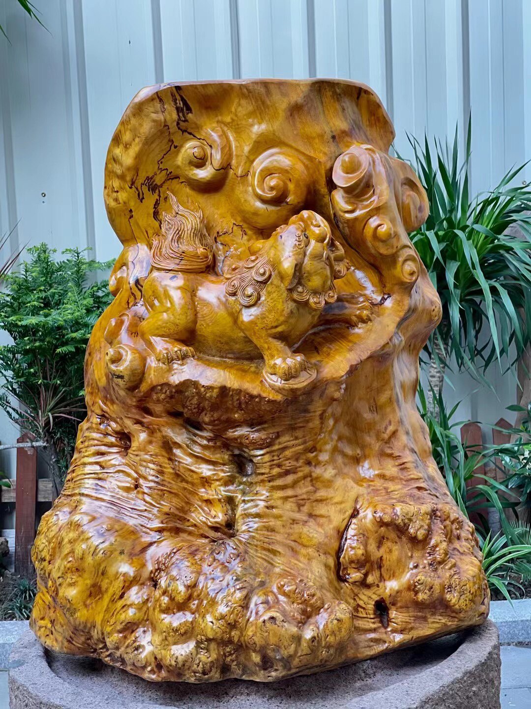 Best selling root carving animal display everything good wood carving craft gift decoration gold silk nanmu tumor material length 62 width 31 height 73