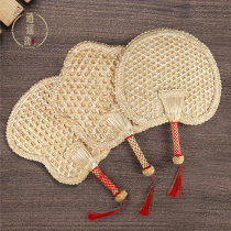 Wheat straw fan summer Big fan old banana fan hand-woven baby children hand-cranked fan fan portable