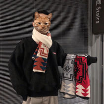 Day Series Cashmere Scarves for men Winter Birthday Gifts Korean Version 100 Hitch Mesh Red Knit Warm Lovers Scarf womens damp