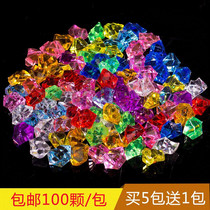 Acrylic stone imitation Crystal granular plastic colored diamond Vase decoration transparent ice cubes fish tank water