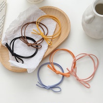 Korean version of simple basic hair rope color fresh double-layer knotted Hairband rubber band student wild horsetail head rope leather case