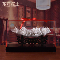 Oriental clay Ceramic flower artwork High-end hotel clubhouse ornament company opening gifts National color Tianxiang
