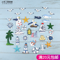 Mediterranean style decorative refrigerator stickers Small fish lifebuoy sailing creative resin magnets Home jewelry magnets