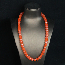 61 36 gr High-quality-joint stock] persimmon red Zee good oil bright old shape South red agate necklace