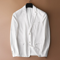 White shoulder pad suit male Korean version slim youth fashion casual wedding host small suit groom jacket male