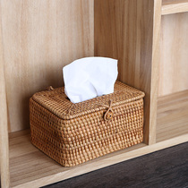 Vietnamese Rattan handmade mini-paper towel box Creative vine chicked square tea track special drawing paper box