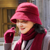 Middle-aged ladies hat winter mother mother-in-law middle-aged and elderly fisherman hat autumn and winter grandma old lady pen mao