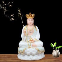 Han Bai Jade Buddha Statue of the Land of the King Bodhisattva Heaven Sitting Like the Sambits Three Holy Pendulum Pieces Stay-at-home Figure Living Room Crafts