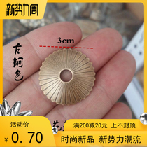  Chinese new antique copper accessories Wardrobe cabinet doormat handle Chinese medicine cabinet drawer pure copper chrysanthemum mat handle