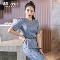 Clearance 6 fold high-end professional womens clothing set summer thin temperament beautician work clothes front desk overalls