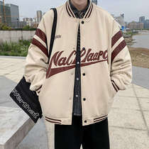 Gangfeng printed baseball uniform mens tide card ins casual Ruffian jacket spring and autumn Korean version of Joker loose jacket