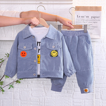 Boy Clothing Boy Suit Spring Clothing Children Spring Autumn Clothes 1 1 2-3 Year Old Male Baby Spring Ocean Gas Three Sets Jacket