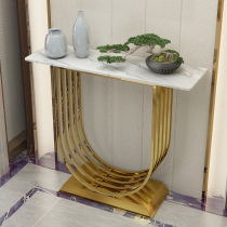 Entrance table rock board against the wall Simple Italian light luxury wrought iron living room decoration entrance table marble gold entrance cabinet