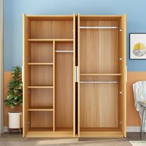 Bedroom clothes cabinet Baby 3 door solid wood bedroom storage cabinet girl wooden family bedroom hanging cabinet economy