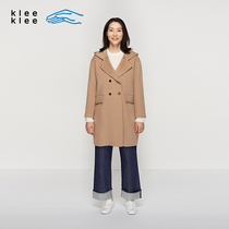 klee klee original camel velvet hooded coat K0193TC09