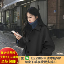 Coat womens long 2020 autumn and winter popular new wool coat Korean version loose temperament Hepburn womens clothing