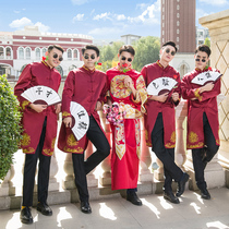 Chinese style best man uniform men's hedgehog wedding men's Chinese style best man group outfit funny brother outfit mutual voice outfit Tang suit