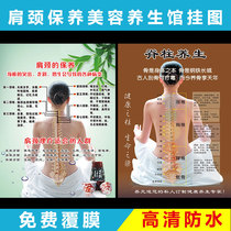 Health hall Beauty salon Chinese medicine health poster diagram Spine health diagram Neck and shoulder maintenance conditioning acupoint diagram zz