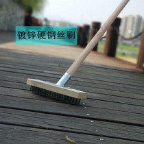 Special kitchen wooden handle long handle industrial floor long handle cleaning brush Steel wire tool iron cleaning brush lengthened 