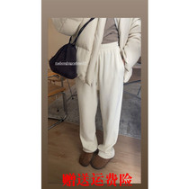 Loose Korean version of the drape drawstring wide-leg pants 2021 autumn and winter new womens thickened straight-leg pants casual all-match pants