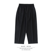 (basic mode) Straight loose wide-leg ninth pants minimalist base anti-wrinkle sagging casual pants men