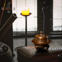 Qingsong Tang Su Working Bronze Stove Parent Hu Qingsong Made Pure Copper Three Foot Elephant Incense Stove Handmade Retro Household Lavender Incense Smoked Incense