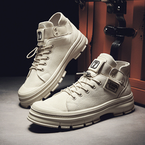 Tide brand Martin boots 2021 new British high-top shoes height-increasing mens boots versatile tooling boots Korean version thick-soled boots men