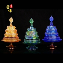 Buddhist supplies ornaments ancient methods glazed Manza Buddhist seven treasures Manza colored glazed copper base to send gems