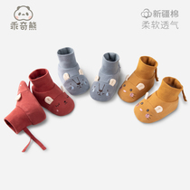 Newborn spring and autumn thin strap foot cover 0-6 months male and female babies cute small shoe cover Baby anti-fall foot cover