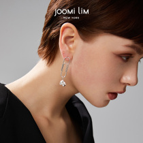 JOOMi LiM earrings 2021 New Tide paper clip asymmetric crystal stud earrings all lost an earring