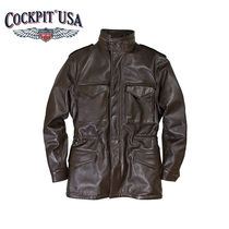 American Cockpit Classic M65 Spring and Autumn Brown Lambskin Field Jacket Mens Jacket Z21S024 Spot