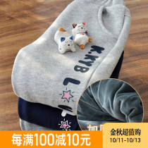 Girls plus velvet pants winter padded trousers childrens casual pants girls pants 2021 new cotton pants women Baby pants