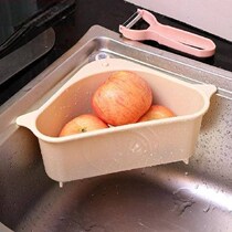 (Send suction cup) Sink triangle drain basket suction disc corner kitchen rack household multifunctional drain