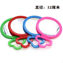 Old mirror nostalgic hanging mirror wall-mounted portable retro delicately small plastic round make-up mirror Chinese wedding red