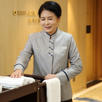 Guest room hotel aunt large size cleaning work clothes hotel work clothes long sleeve women cross cleaning clothes autumn and winter clothes