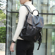 European and American leather backpack mens simple cowhide leisure school bag computer backpack large capacity Joker business travel bag