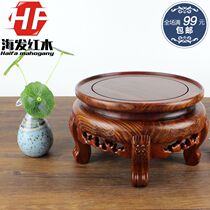 Mahogany flower vase bonsai frame fish tank frame stone base round Tiger head a few solid wood flower stand floor rack